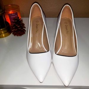 White Pointed Toe Heels